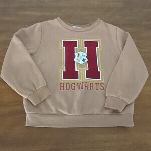 H&M Harry Potter Hogwarts girl Beige long sleeve Pullover Sweater Size 6X/7 GUC